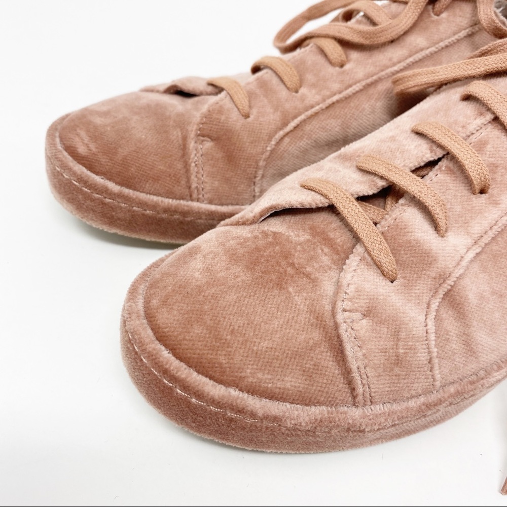 Joie Pink Daryl Velvet Low-Top Fashion Sneakers - Picture 2 of 8